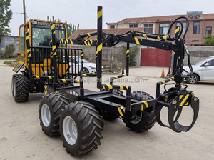 Remorque forestière pour <span class=keywords><strong>bois</strong></span> avec grue à grappin, compatible avec les tracteurs hydrostatiques, rayon <span class=keywords><strong>de</strong></span> braquage 5700 mm, capacité <span class=keywords><strong>de</strong></span> levage du grappin 350 kg - Product Image 5