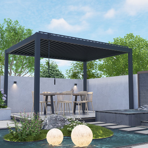 Pergola extérieure <span class=keywords><strong>en</strong></span> aluminium à lames orientables électroniques avec ventilateur, <span class=keywords><strong>4x3</strong></span> m, 5x6 m, 6x5 m, 6x4 m, 6x3 m - Product Image 5