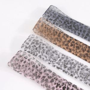 Lacets plats 4 cm en satin de soie à imprimé léopard tendance, lacets colorés en polyester à motif animal pour baskets - Product Image 2