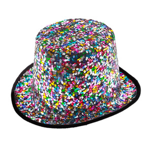 Chapeau Seau à Paillettes Vert Rose Coloré en Polyester – Accessoire de Mode au Style Individuel - Product Image 5