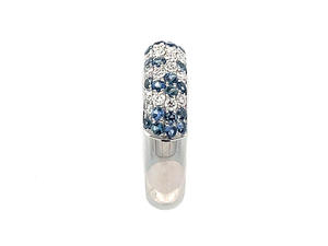 Anillo de boda clásico y confiable de oro blanco puro de 18k con diamantes y zafiros auténticos para mujer, ideal para fiestas y aniversarios. - Product Image 2