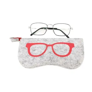 Offre Spéciale Portable voyage fermeture éclair lunettes de soleil lunettes étui de protection doux feutre lunettes pochette étui sac