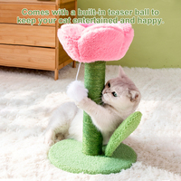 Vente en gros usine : Arbre à chat en fausse fourrure, griffoir en forme de tulipe, tour pour chat, lit pour chat épais et amovible en forme de fleur, en carton