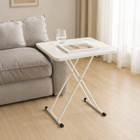 Bureau d'ordinateur portable pliable multifonctionnel disponible en blanc, bleu et rose, sert de table d'étude de chevet et de table d'appoint pour ordinateur portable sur les lits