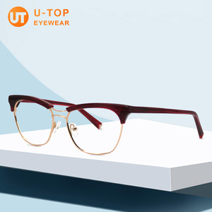 Montures de lunettes optiques Utop, mode, haute densité, luxe, <span class=keywords><strong>pour</strong></span> hommes, design œil de chat, en acétate - Product Image 1