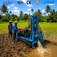 Sondeuse rotative pour puits d'eau de 200 m avec pompe à boue, mini-machine de forage autonome pour puits d'eau