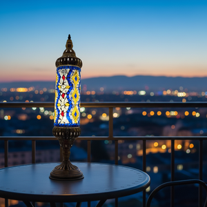 Lámpara de <span class=keywords><strong>Mesa</strong></span> de Hierro con Vidrio Europeo Teñido Hecha a Mano, con LED y Alimentación CA para Dormitorio y Sala de Estar, Garantía de 2 Años - Product Image 6