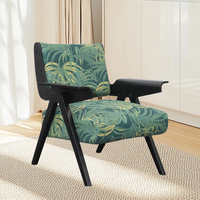 Chaise de canapé simple française antique en bois massif, chaise de loisirs de sac souple rétro de salon, chaise design de balcon