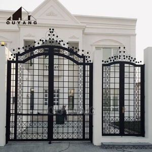 Puerta de Entrada a Villa Personalizada QUYANG, Estilo Victoriano, Puerta Metálica de Lujo, Portón de Hierro Fundido Negro - Product Image 4