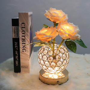 Adorno de lámpara, maceta de cristal Rosa creativa, lámpara de ambiente, decoración de mesa, regalo Uionen 2167 - Product Image 3
