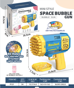 <span class=keywords><strong>Pistola</strong></span> de <span class=keywords><strong>Burbujas</strong></span> de Juguete para Niños con 40 Orificios, Cohete Automático de Verano para Exteriores con Sonido, Luz y Efectos Especiales, Juguete de <span class=keywords><strong>Burbujas</strong></span> para Regalo de Fiesta Infantil - Product Image 4