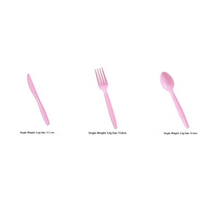 Couverts jetables en plastique de qualité supérieure, touches de couleur <span class=keywords><strong>pastel</strong></span> bleu, jaune, rose, noir, violet, vert, pour les fêtes - Product Image 3