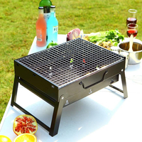 Barbecue portable pliable pour extérieur, petit barbecue au charbon de bois en acier inoxydable pour la cuisson en plein air