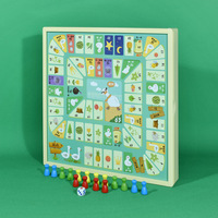 Fabrics Maker Ludo Table de jeu de société Les couples jouent Carrom Acrabble Pieces Mini Table d'échecs en bois Ludo Jeux de société pour la famille