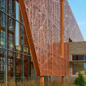 Façade en acier corten pour bâtiments commerciaux - Panneaux muraux décoratifs découpés au laser - Product Image 5