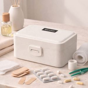 กล่องยาพลาสติกพกพาขนาดใหญ่ Jh Medibox สีขาว สำหรับเก็บยาเม็ด - Product Image 1