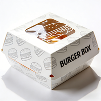Caja para Hamburguesas de Papel Kraft Desechable, Resistente a la Grasa, para Llevar, Ecológica, Venta al por Mayor, Empaque para Hamburguesas