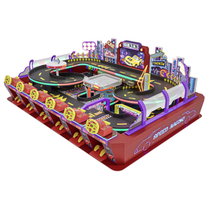 Leifengta Circuit <span class=keywords><strong>de</strong></span> course <span class=keywords><strong>de</strong></span> voitures sur rail pour 6-8 joueurs, jouet télécommandé sans fil Wi-Fi, couleur personnalisable, jeu à monnayeur en anglais - Product Image 3