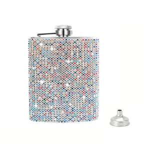 กระติกเหล้าสแตนเลสแบบมีประกายเพชร ขนาด 6 ออนซ์ 8 ออนซ์ สำหรับขายส่ง - Product Image 6