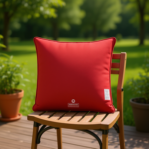 Cojín para Silla de Exterior de Tela Oxford Roja, 100% Poliéster, Resistente al Agua, Cuadrado, Extraíble, Lavable, para Todas las Estaciones - Product Image 2