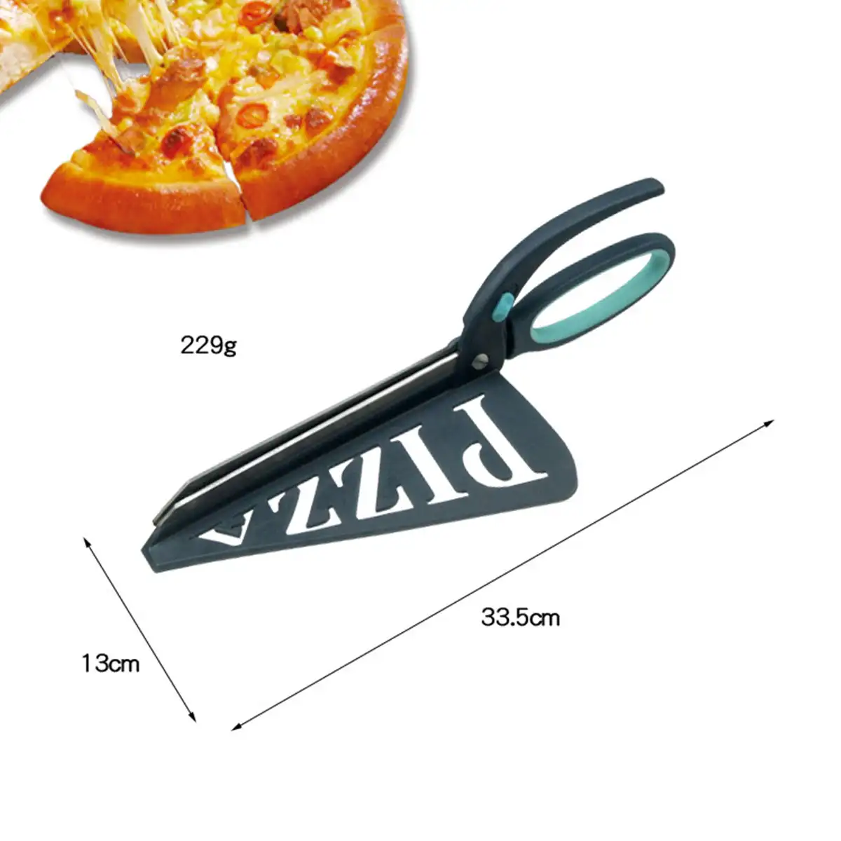 DTK high quality kitchen baking tools PP+TPE plastic sharp guard plastic pizza cutting scissors