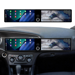 Autoradio MOOKAKA double écran 12,3 pouces pour <span class=keywords><strong>Dodge</strong></span> <span class=keywords><strong>Charger</strong></span>/Challenger 2011-2014, Android GPS, CarPlay sans fil, écran interactif - Product Image 1