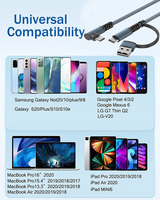 3m 2m 1m 60W QC & PD 2-en-1 USB A & C vers USB C Cordon de chargeur rapide pour MacBook Pro/Air iPad Pro/Mini/Air Samsung Galaxy