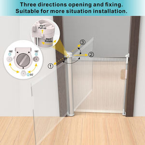 Barrière de sécurité pour bébé personnalisable Prodigy Factory Price en aluminium+ABS+PVC, barrière de sécurité escamotable multifonctionnelle pour escalier - Product Image 5
