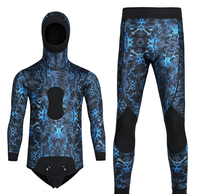 Combinaison de plongée adulte 3 mm en deux pièces pour la pêche sous-marine, le surf et la plongée libre ; Combinaison de plongée en néoprène camouflage pour la protection contre le froid et la chaleur