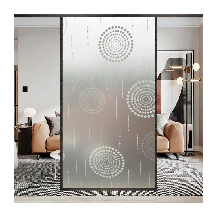 Sinhrinh Glasfolie Geen Lijm Privacy Protector Glas Frosted Geschilderd Patroon Statische Glasfolie