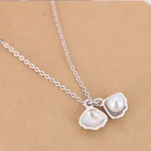 Ba Mươi Phần Trăm 925 Vòng Cổ Ngọc Trai Bạc Sterling Trong Vòng Cổ Mặt Dây Chuyền Vỏ Sò