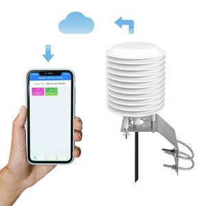 Capteur de température et d'humidité relative Modbus RS485 atmosphérique avec boîtier en plastique et écran de protection contre les rayons solaires - Product Image 1