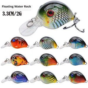 Señuelo de plástico duro de 3.3cm con manivela, para pesca de lubina, de lanzamiento largo, con cuentas de sonido, de ABS impreso, con anzuelos blandos artificiales, para lago, directo de fábrica - Product Image 2