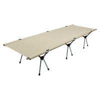 Lit de camping pliable, lit de couchage portable, cadre en tube d'aluminium, poche latérale, extérieur/intérieur, multi-usages, montage rapide