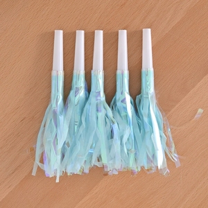 Iridescent Tassel Party Blow Horn <b>whistle</b> Noise Maker Colorful Fringe For Birthday Wedding Baby Shower New Year Celebration - Product Image 2