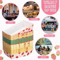 Barquettes alimentaires en papier imperméables pour fraises, barquettes jetables pour fruits rouges, supports pour collations, sandwichs et hot-dogs pour fournitures de fête d'anniversaire