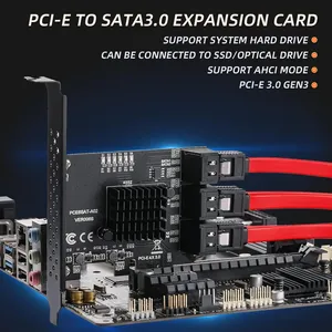 SATA X4 Karte 6-Port-Erweiterungskarte, PCIe-zu-Controller-Erweiterungskarte, <span class=keywords><strong>ASM1166</strong></span> 6-Port-Chip, Integrierter Adapter-Konverter - Product Image 5