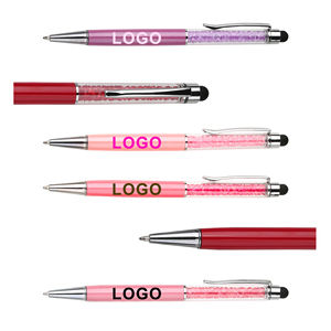 Manufacturers Promotional Advertising Metal Twisted Ball <b>Pen</b> with Diamond Crystal Stylus Screen Touch Stone Custom Logo Printing - Product Image 2