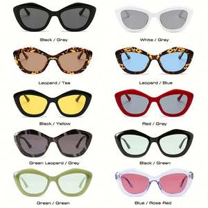 Lunettes de soleil personnalisées tendance 2022, style rétro, grande monture blanche, UV400, lunettes de soleil œil de chat polygonales pour femmes - Product Image 4