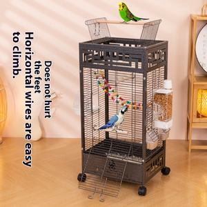 Peony feng büyük Metal kuş kafesi şakayık ve Budskin papağan manzara nakış düğmesi kapatma tipi çin Villa kuş tarzı - Product Image 3