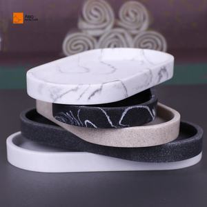 BSci प्रमाणित काले राल संगमरमर बाथरूम वैनिटी ट्रे इत्र के लिए होटल बाथरूम के लिए - Product Image 4