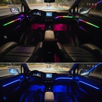Kit d'Éclairage Ambiant d'Intérieur de Voiture JINXIN Universel Auto 18-en-1 RGB Effet de Course Garniture Acrylique Contrôle par Application Musicale