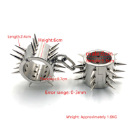 Menottes à pointes en acier inoxydable de 6 cm de haute qualité pour adultes, jouet de bondage pour couples, menottes BDSM pour exercices de Kegel