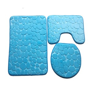 Embossed Foam Pebbles Shape Bathroom Rug Set Affordable Customised Carpet Polyester <strong>Soft</strong> Toilet Multifunctional <strong>Floor</strong> <strong>Mat</strong> - Product Image 5