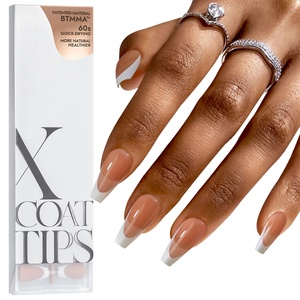 XCOATTIPS Faux Ongles Réutilisables en Gros, Forme Cercueil Ballerine Moyenne, Couverture Complète, French Manucure, Gel Souple, Ongles à Presser X Coat Tip - Product Image 3