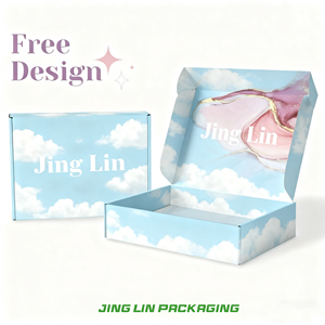 Miễn phí Mock up tùy chỉnh vật liệu tái chế gửi thư hộp sóng mỹ phẩm bưu phẩm vận chuyển hộp với in logo tùy chỉnh - Product Image 5