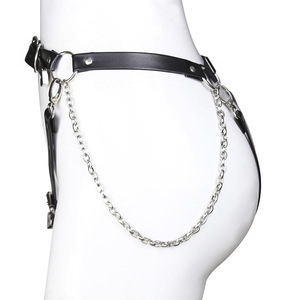 กางเกงหนังรัดรูปทรงหัวใจแบบ unisex สำหรับส่งออก ขายดี มีห่วงโซ่หนังและหัวเข็มขัดรูปหัวใจ สินค้าจากโรงงานโดยตรง - Product Image 3