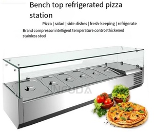 Barra de Ensaladas Refrigerada Comercial de Acero Inoxidable para Mostrador 9GN Pans - Product Image 4
