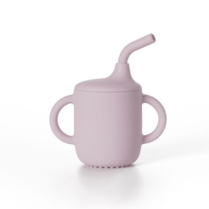 Vaso de entrenamiento para alimentación de bebés con pajita, tapa de silicona, para beber directamente, anticaída y antifugas, capacidad de 180 ml - Product Image 5