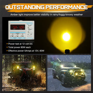 Barra <span class=keywords><strong>de</strong></span> toro Flexible <span class=keywords><strong>de</strong></span> Color blanco ámbar cuadrado <span class=keywords><strong>de</strong></span> 5 pulgadas, montaje en parrilla, zanja, Super Spot, luz Led <span class=keywords><strong>de</strong></span> trabajo <span class=keywords><strong>de</strong></span> conducción para automóviles - Product Image 4